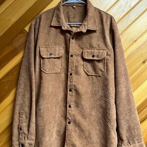 Shyanne Brown Corduroy Casual Button Down Shirt